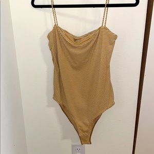Yellow Striped Bodysuit